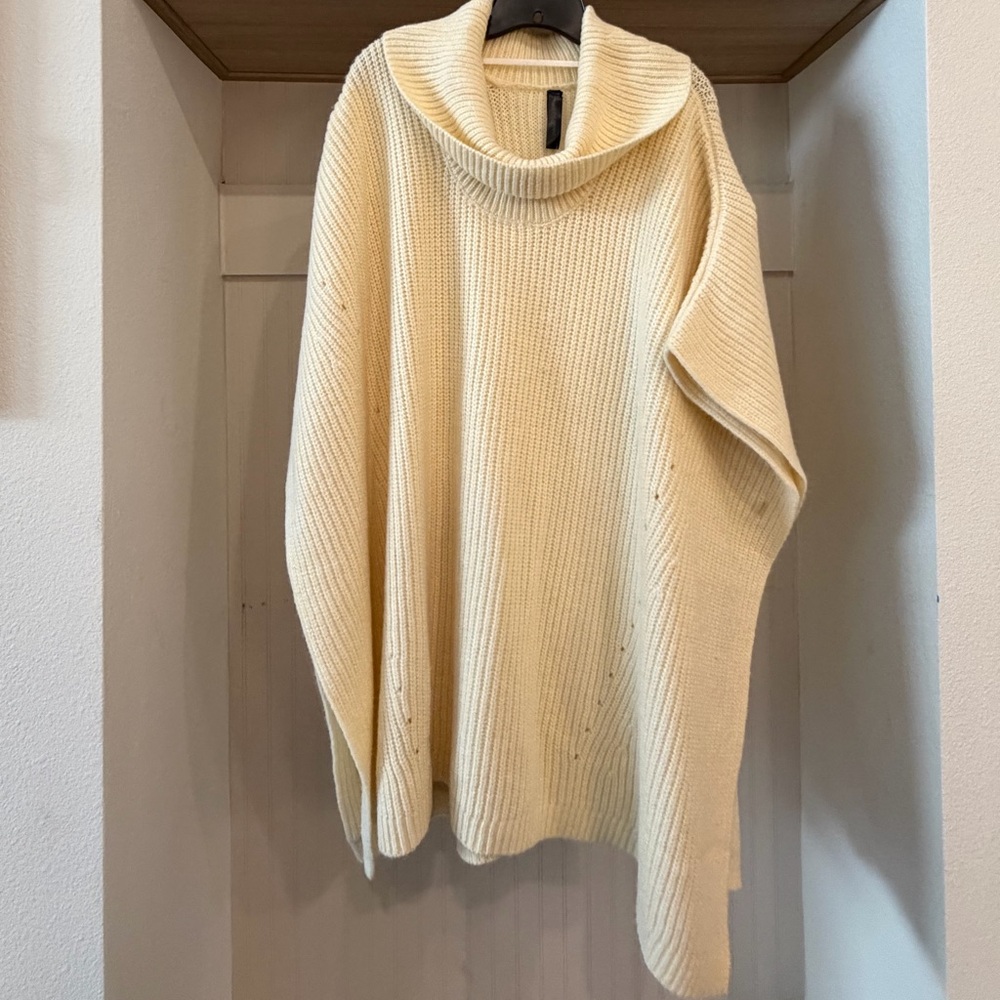 Lane Bryant Cream Women's Poncho Sweater